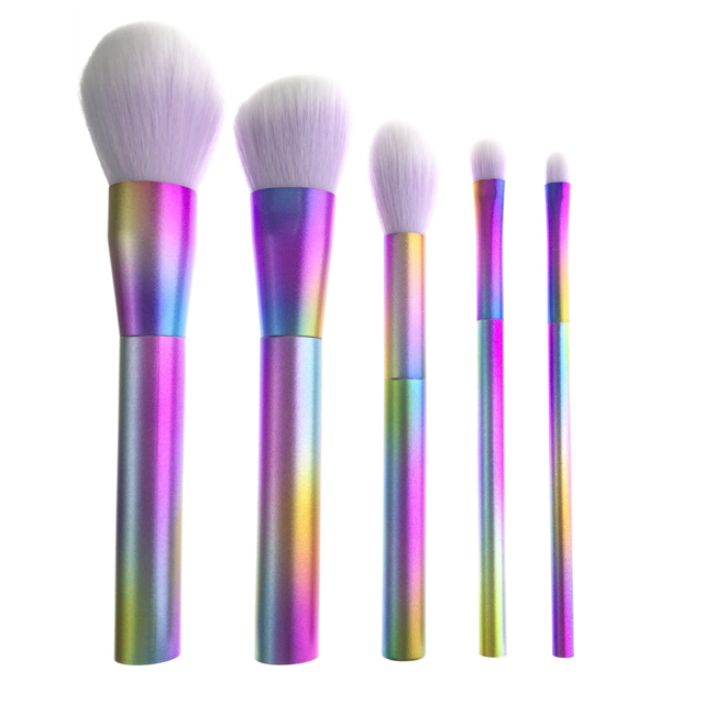 Conjunto de pincéis de maquiagem coloridos 5 PCS Rainbow
