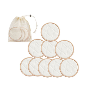 Almofada de algodão redonda reutilizável para cuidados com a pele cosmética