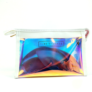 Bolsa holográfica de viagem para cosméticos bolsa de viagem a laser para produtos de higiene pessoal