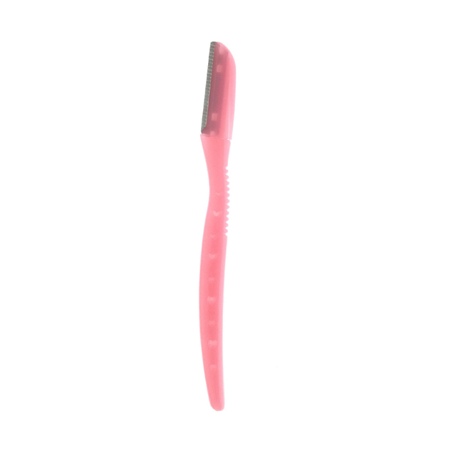 Depilador de sobrancelhas com lâmina de barbear rosa com cobertura de precisão