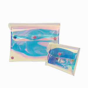 Bolsa de maquiagem holográfica TPU transparente para cosméticos